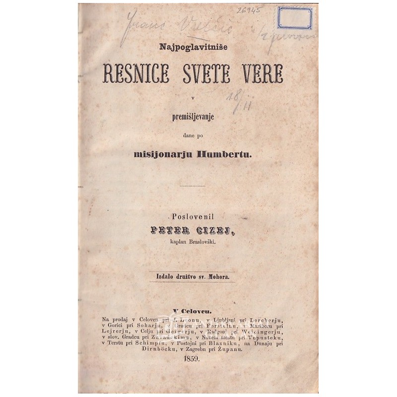 Najpoglavitniše resnice Svete Vere
