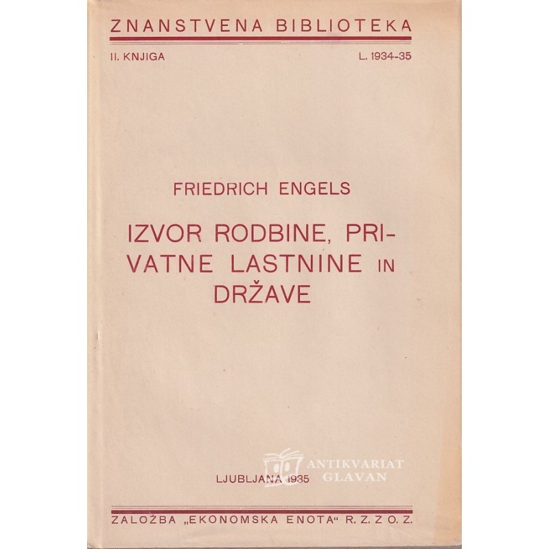 Friedrich Engels - Izvor rodbine, privatne lastnine in države