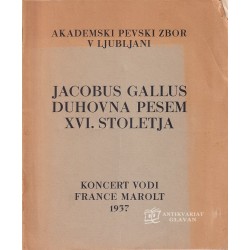 Jacobus Gallus duhovna pesem XVI. stoletja