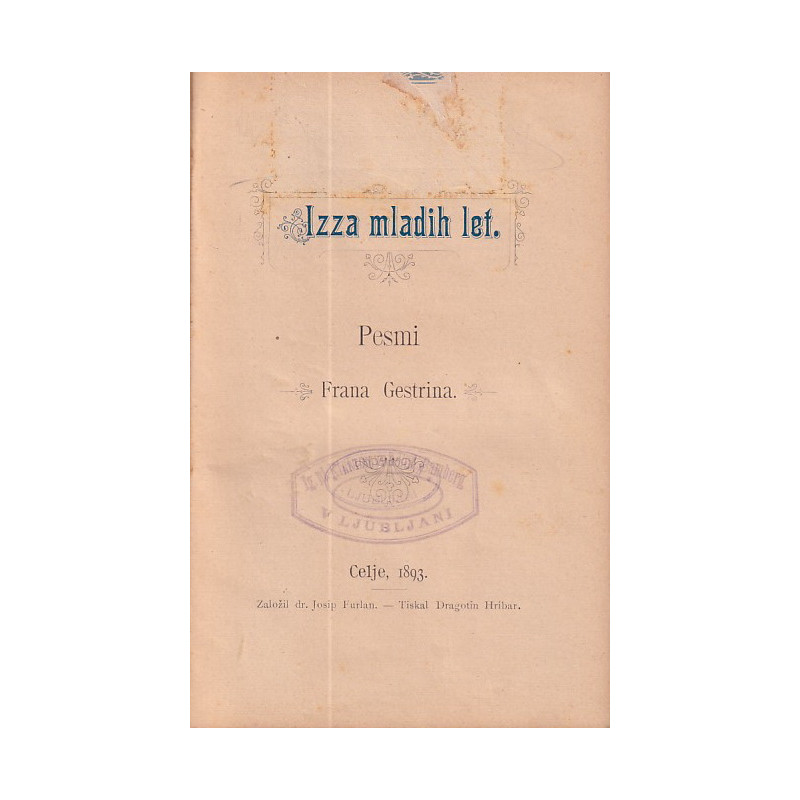 Fran Gestrin - Izza mladih let