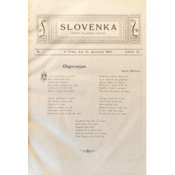 36. SLOVENKA : glasilo slovenskega ženstva - letnik IV. 1900