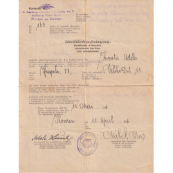 37. Identitetna izpričba Komen 1916