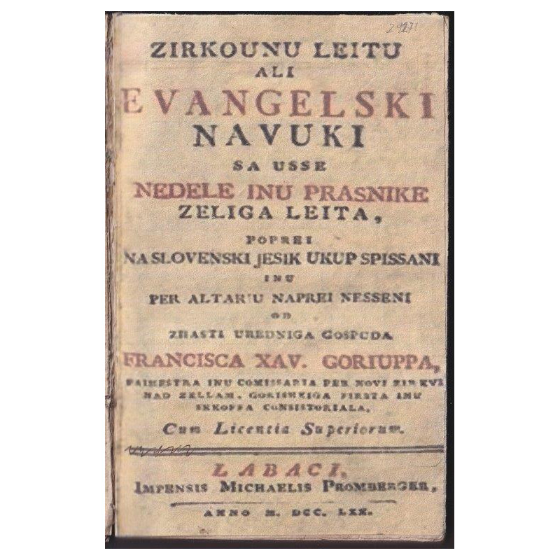 44. Frančišek Ksaverij Goriup - Zirkounu leitu ali Evangelski navuki sa usse nedele inu prasnike zeliga leita