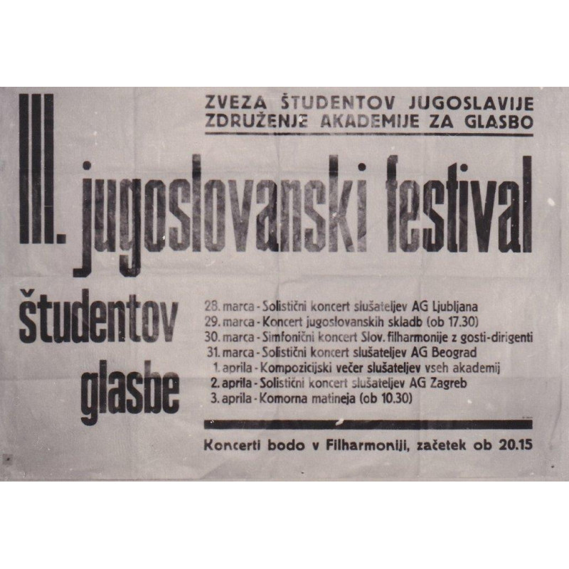 69. III. jugoslovanski festival študentov glasbe 1955 - lot
