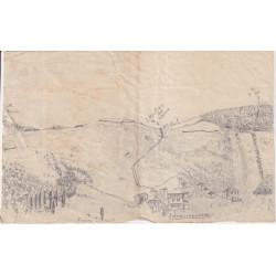 76. I. svetovna vojna - Veduta naselja Zdravščine (Sdraussina) z okolico