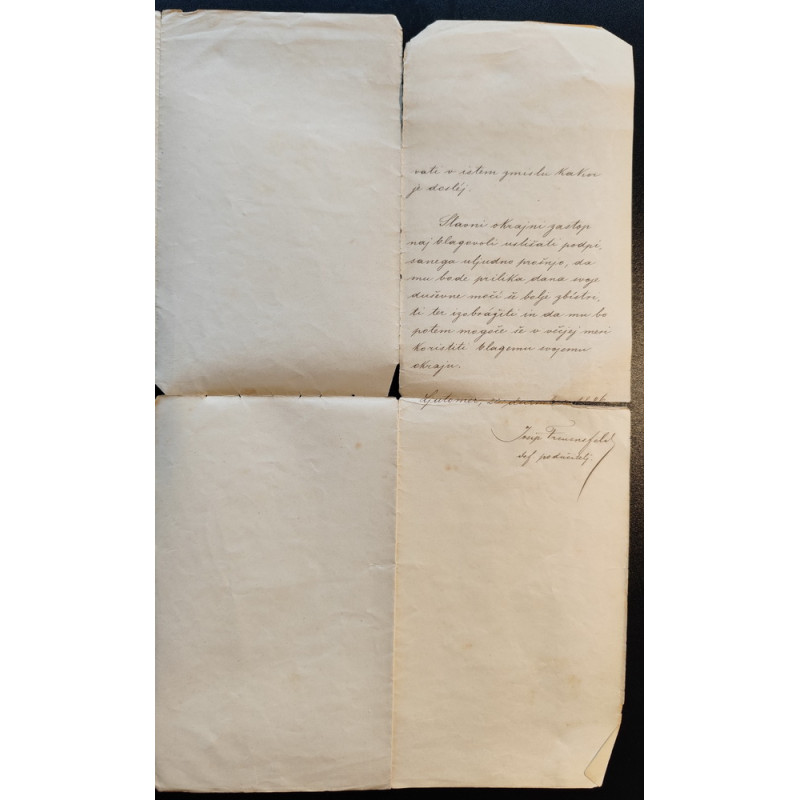 108. Josip Freuensfeld - lastnoročno podpisano pismo