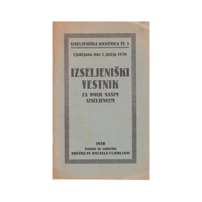 Izseljeniški vestnik za pouk našim izseljencem