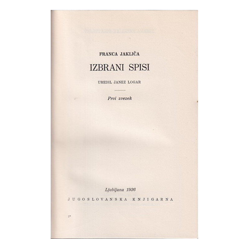 Franc Jaklič - Izbrani spisi