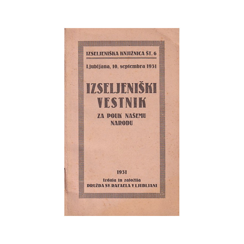 Izseljeniški vestnik za pouk našemu narodu