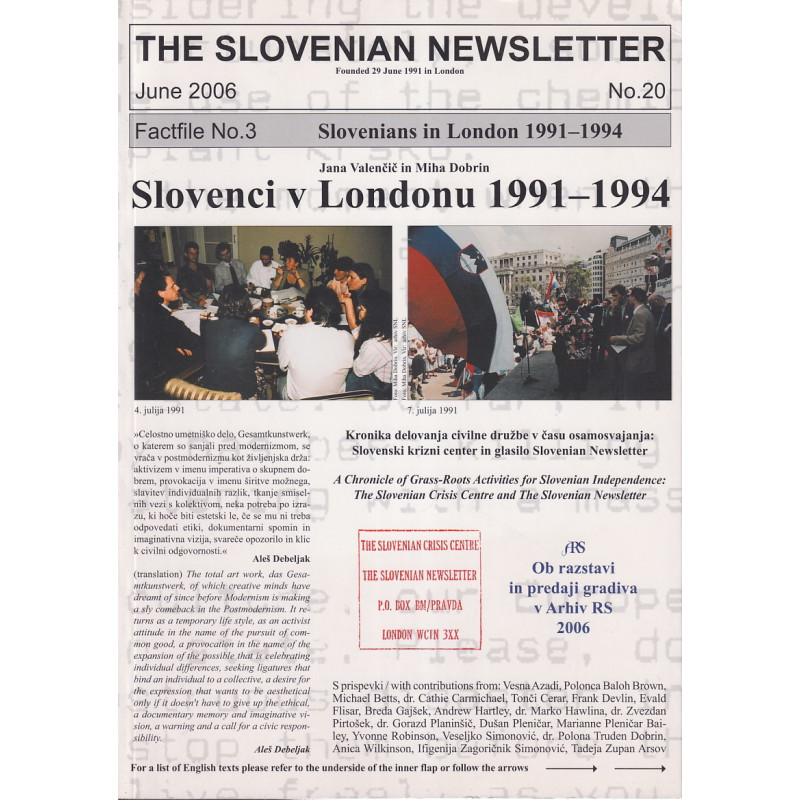 Jana Valenčič - Slovenci v Londonu 1991-1994