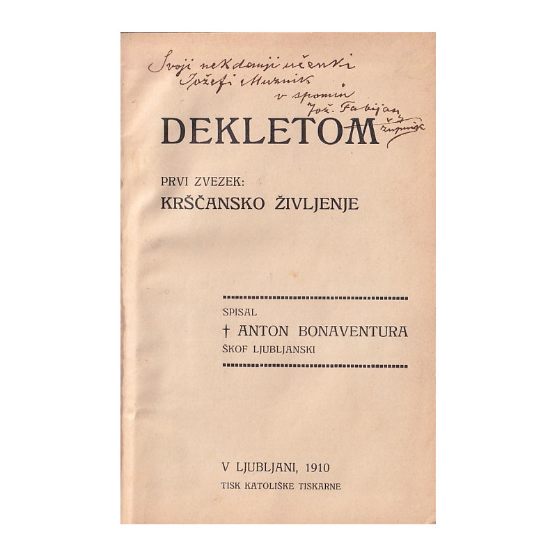 Anton Bonaventura - Dekletom. Krščansko življenje