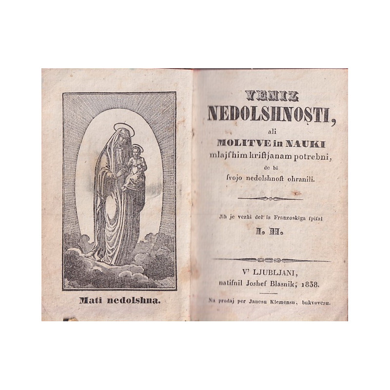 Veniz nedolshnosti ali molitve in nauki mlajshim Kristjanam potrebni, de bi svojo nedolshnost ohranili