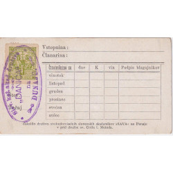 107. dr. Josip Mal - legitimacijska lista društva Danica na Dunaju