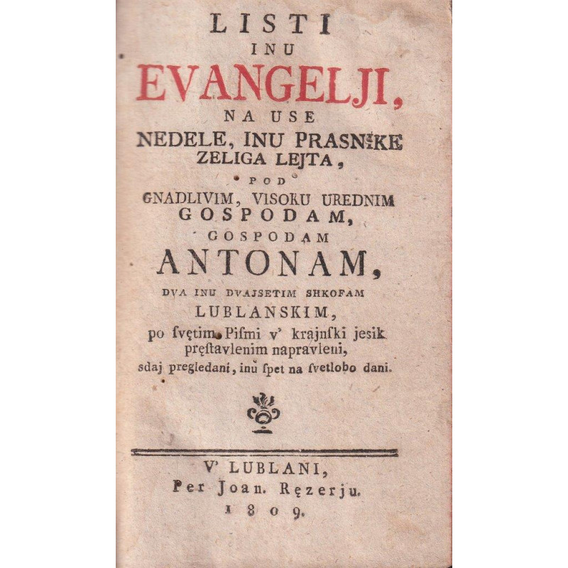 81. LISTI inu Evangelji, na use nedele, inu prasnike zeliga lejta - Sveti postni Evangelii