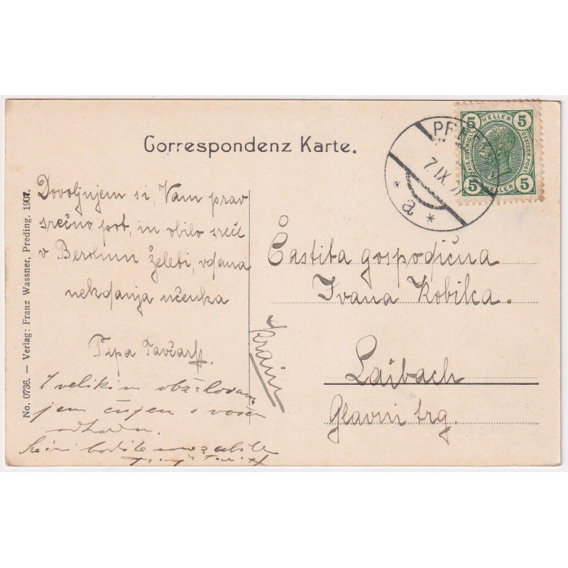 197. Pipa Tavčar - Razglednica poslana Ivani Kobilca