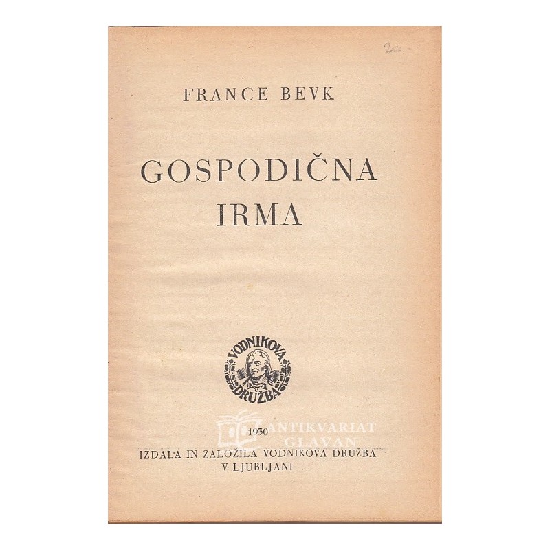 France Bevk - Gospodična Irma