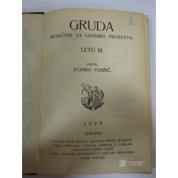 Gruda. Mesečnik za ljudsko prosveto. Letnik III