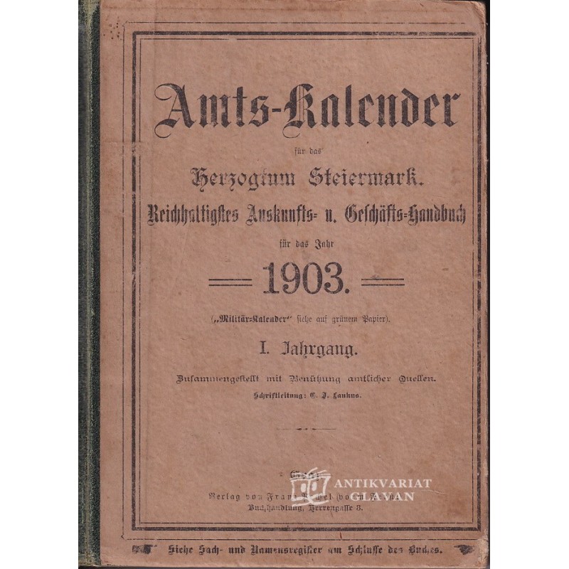 Amts-Kalender für das Herzogtum Steiermark  1913.