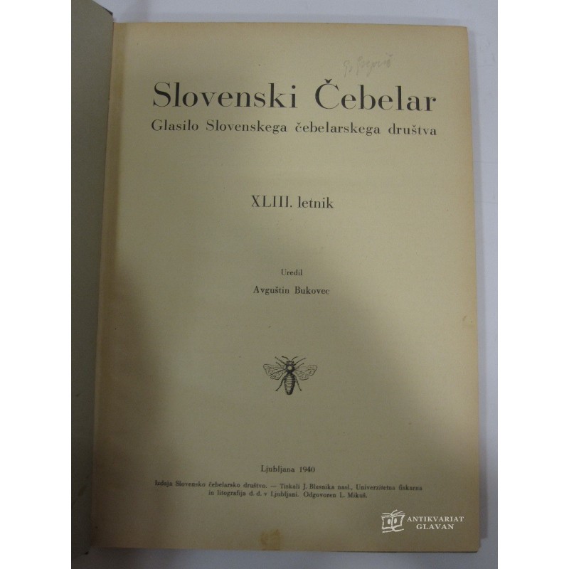 - Slovenski čebelar 1940