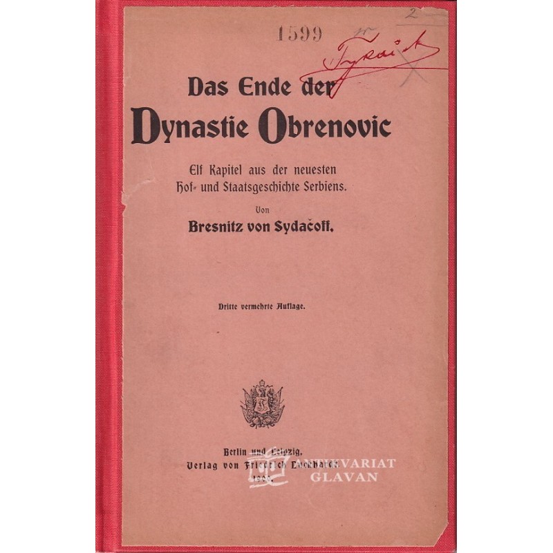Philipp Franz Resnitz von Sydačoff - Das Ende der Dynastie Obrenovic